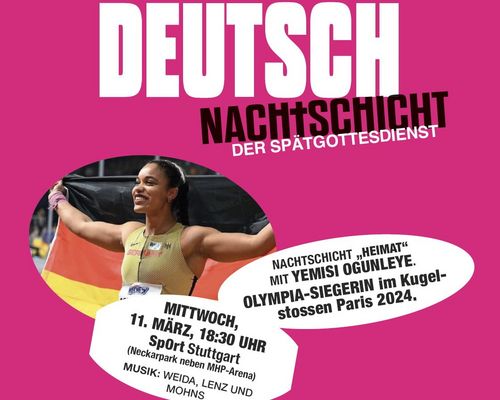 Gottesdienst-Reihe „Nachtschicht“ mit Olympiasiegerin Yemisi Ogunleye