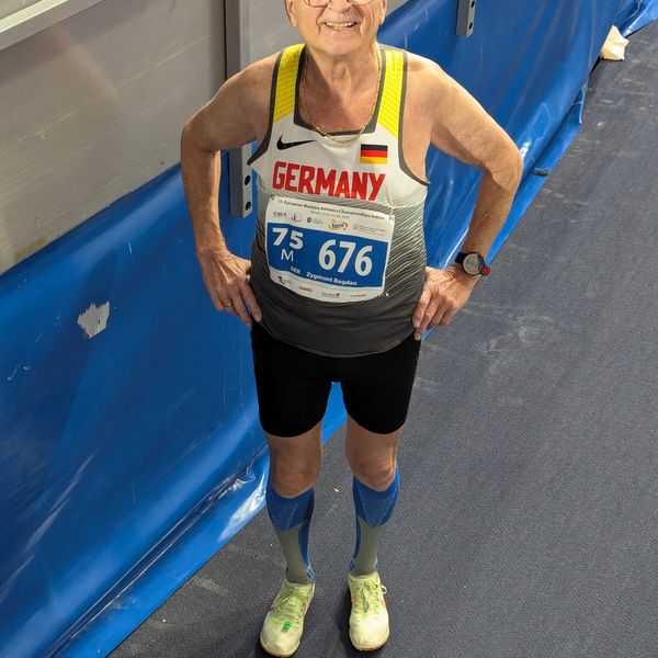 Zygmunt Bogdan (LAC Essingen) holte Silber auf den 400 Metern der M75.